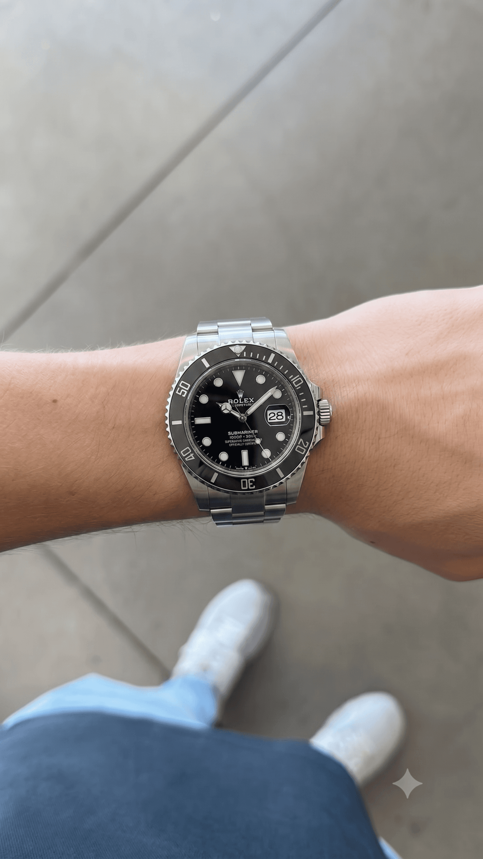 Rolex au poignet — après